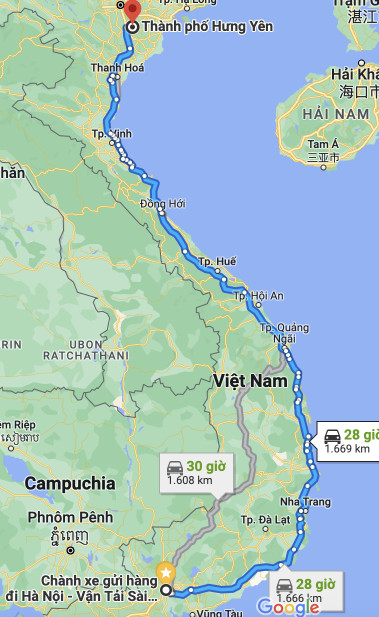 Chành xe đi Hưng Yên