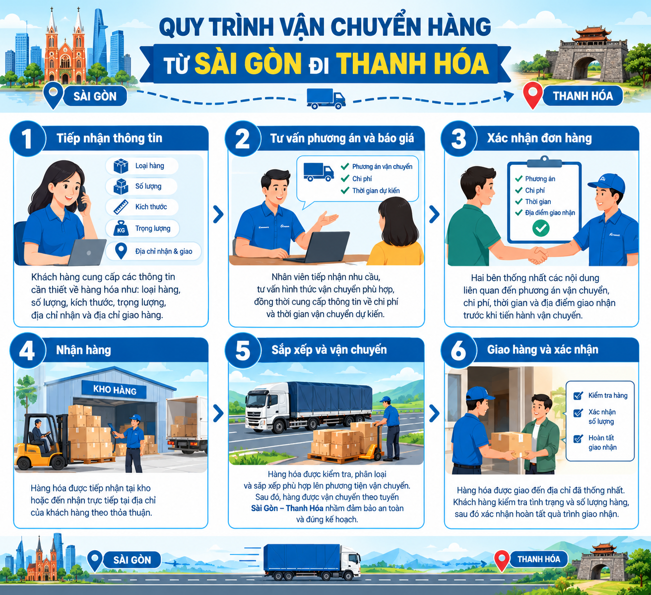 Quy trình vận chuyển hàng Sài Gòn - Thanh Hóa