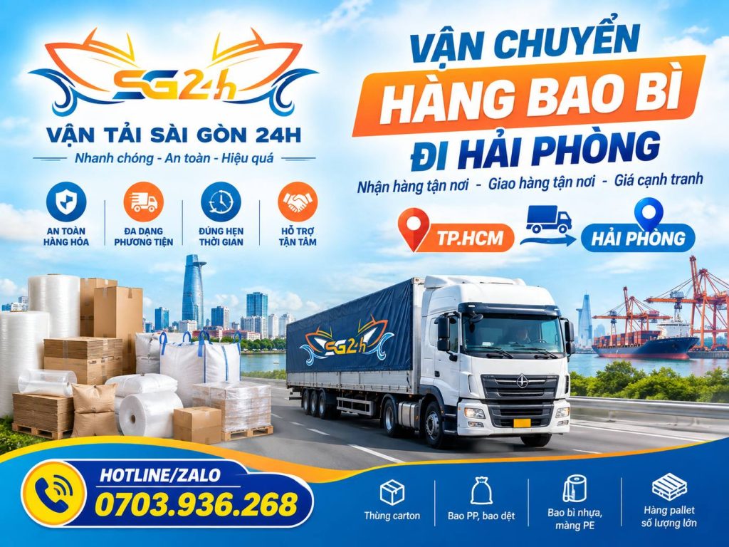 Vận chuyển hàng bao bì đi Hải Phòng